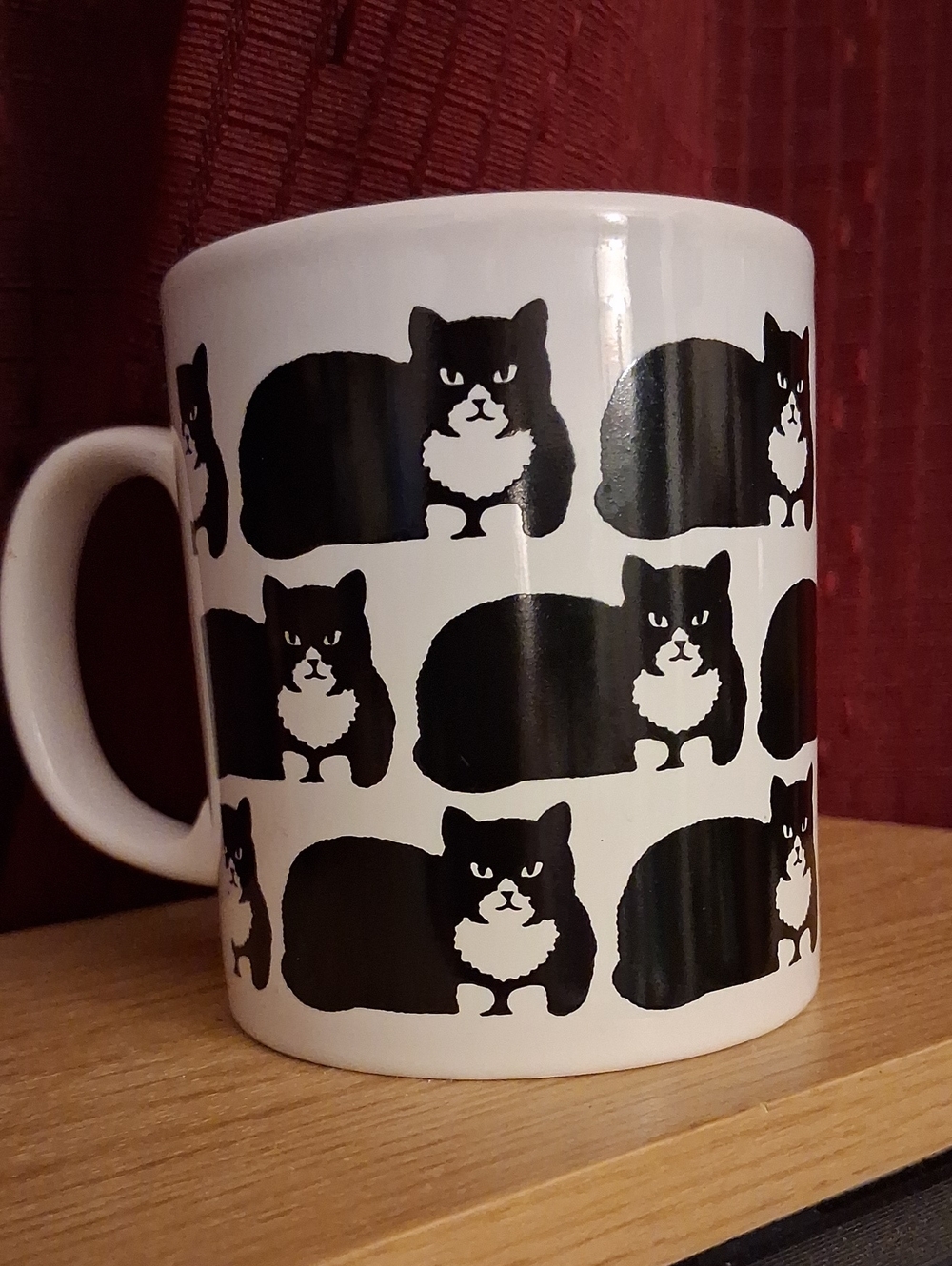 Black and White Cat Coffee Mug - Colorola England Vintage